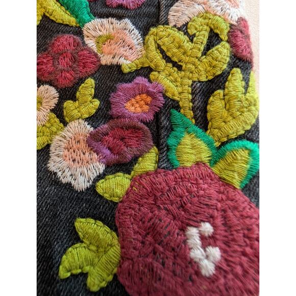 Zara trafaluc Denimwear Womens‎ Embroidered Sz 2 Skinny - Picture 4 of 13